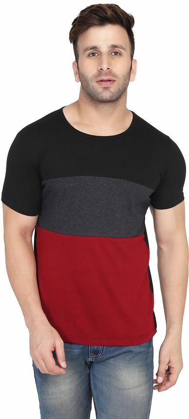 Weft Broad Stripes Men Round Neck 