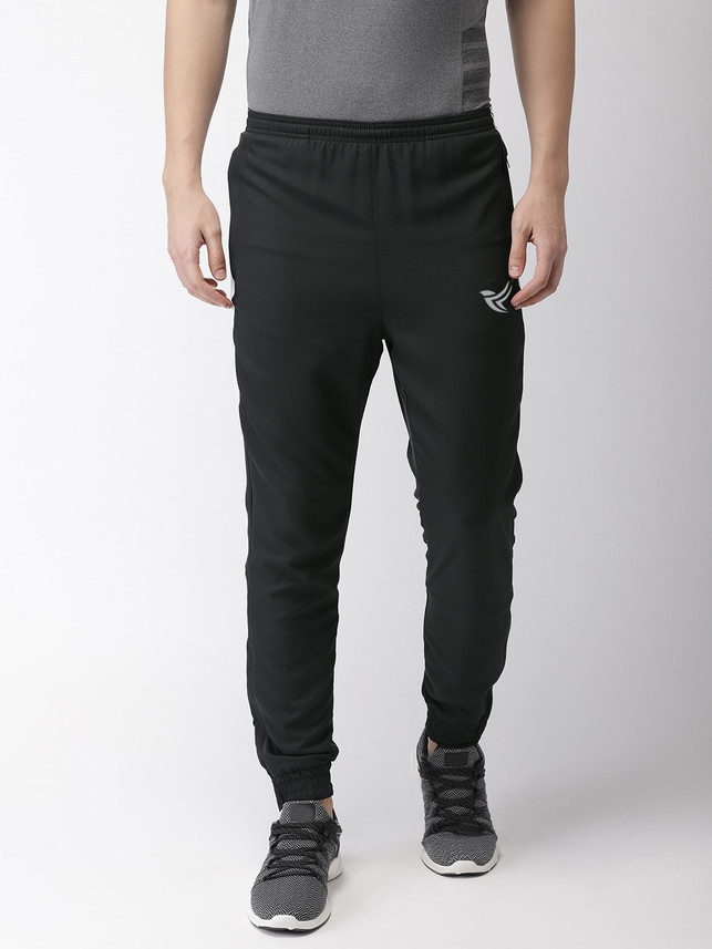 D-passion Solid Men Black Track Pants 