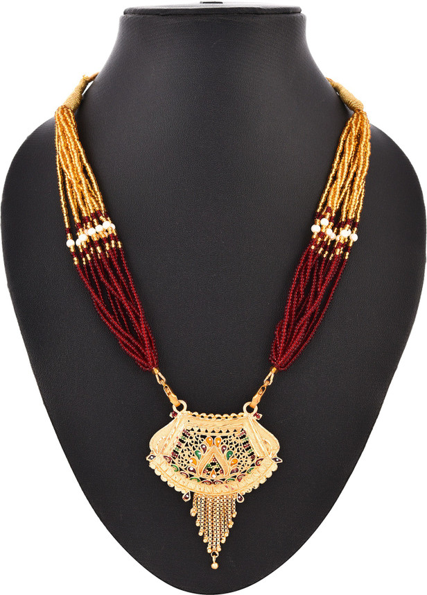 Yellow Glasse Beads MangalSutra//Mala 