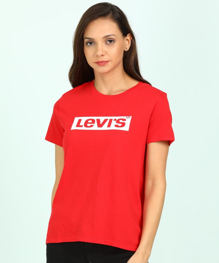 ladies red levis t shirt