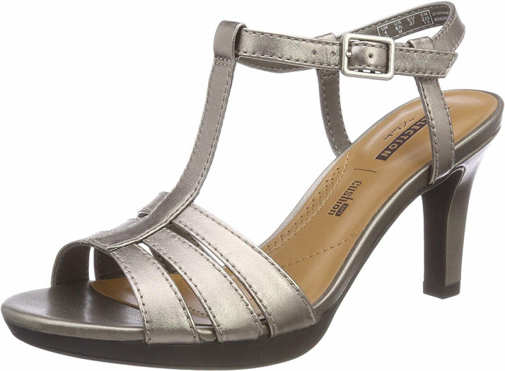 clarks silver heels