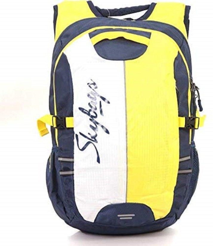 skybags blue and yellow backpack