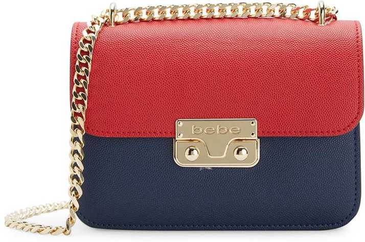 Bebe Blue Red Sling Bag Navy Price In India Flipkart Com