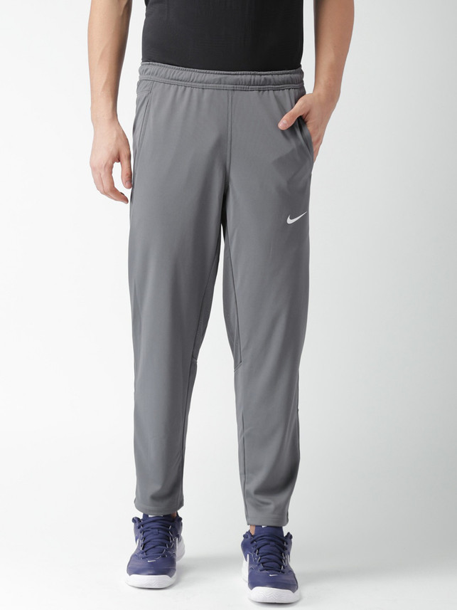 nike solid men's grey track pants