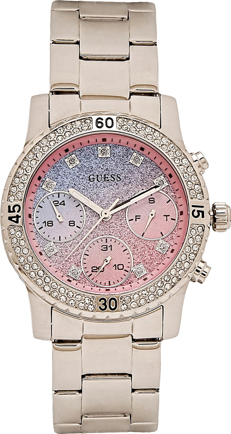 guess confetti watch silver