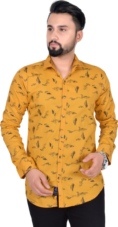 Printed yellow shirt clearance