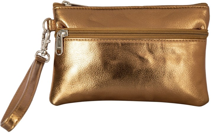 gold wristlet bag