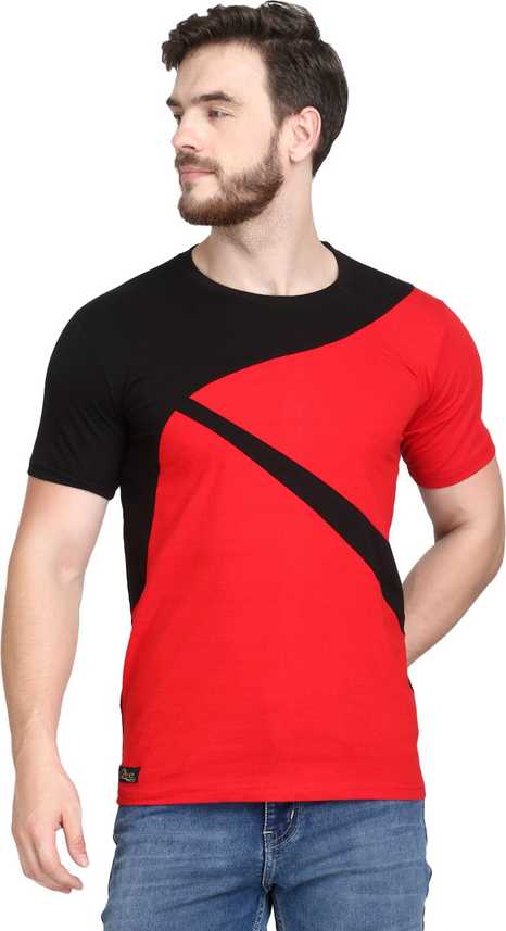 Uzee Color Block Men Round Neck Red Black T Shirt Buy Uzee Color Block Men Round Neck Red Black T Shirt Online At Best Prices In India Flipkart Com