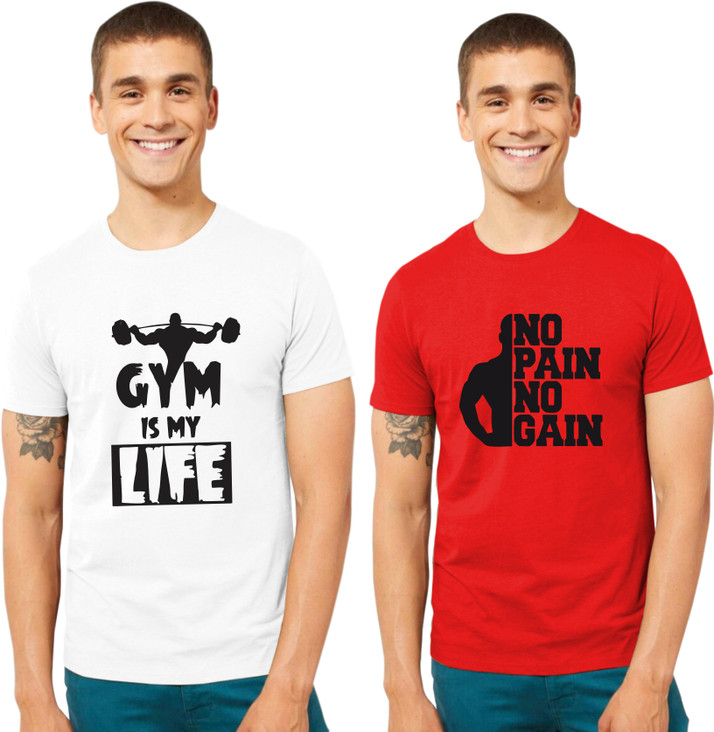 Buy Yunay Typography Men Round Neck 