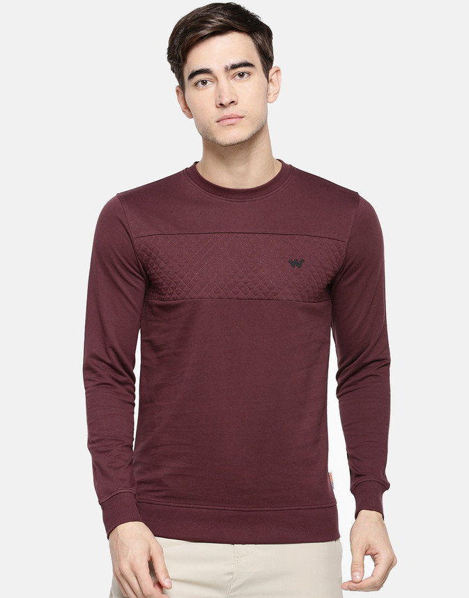 wildcraft full sleeve solid men's sweatshirt