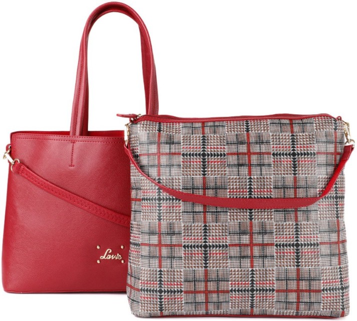 lavie red solid shoulder bag