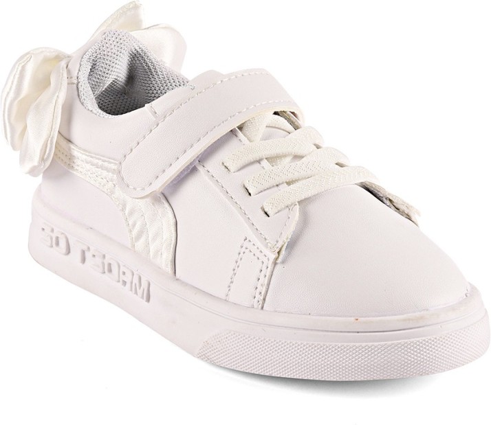 girls white velcro sneakers