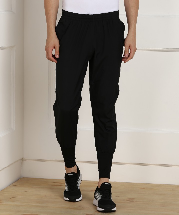 adidas solid men's black track pants