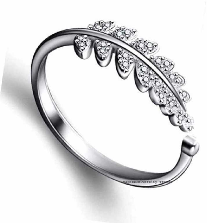 Tiptop Stylish Silver Leaf Ring Alloy Crystal Silver Plated Ring Price In India Buy Tiptop Stylish Silver Leaf Ring Alloy Crystal Silver Plated Ring Online At Best Prices In India