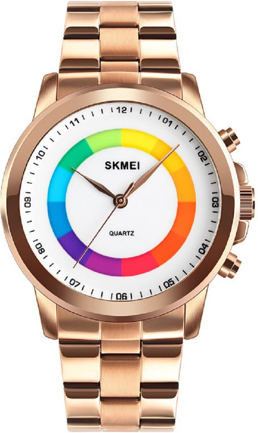 led rose gold watch
