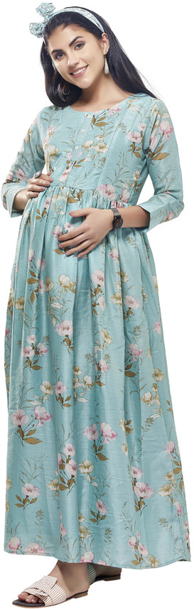 EasyFeed Women Maxi Blue Dress - Buy 
