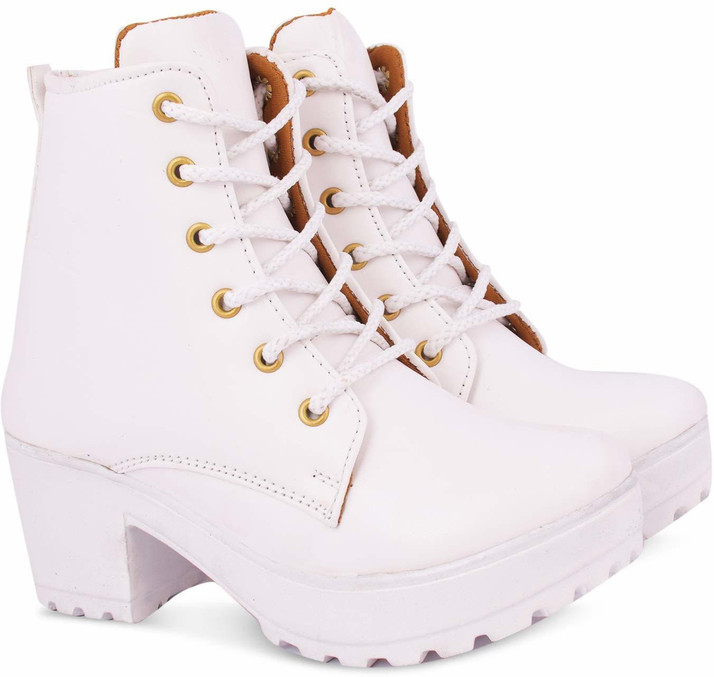 white trendy boots