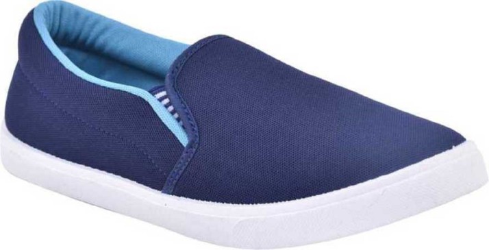 light blue slip on sneakers