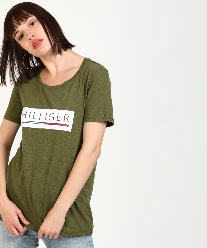 green tommy hilfiger t shirt women's