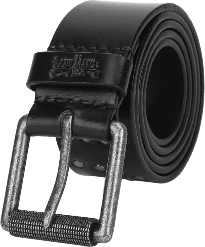 Men Casual Black Genuine Leather Belt 