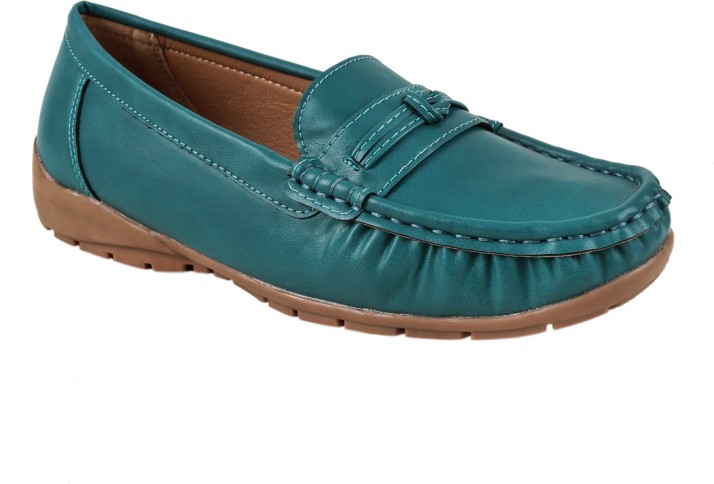 womens teal loafers