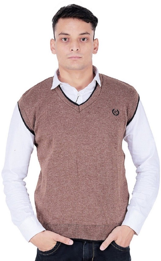 men's v neck half sleeve sweater