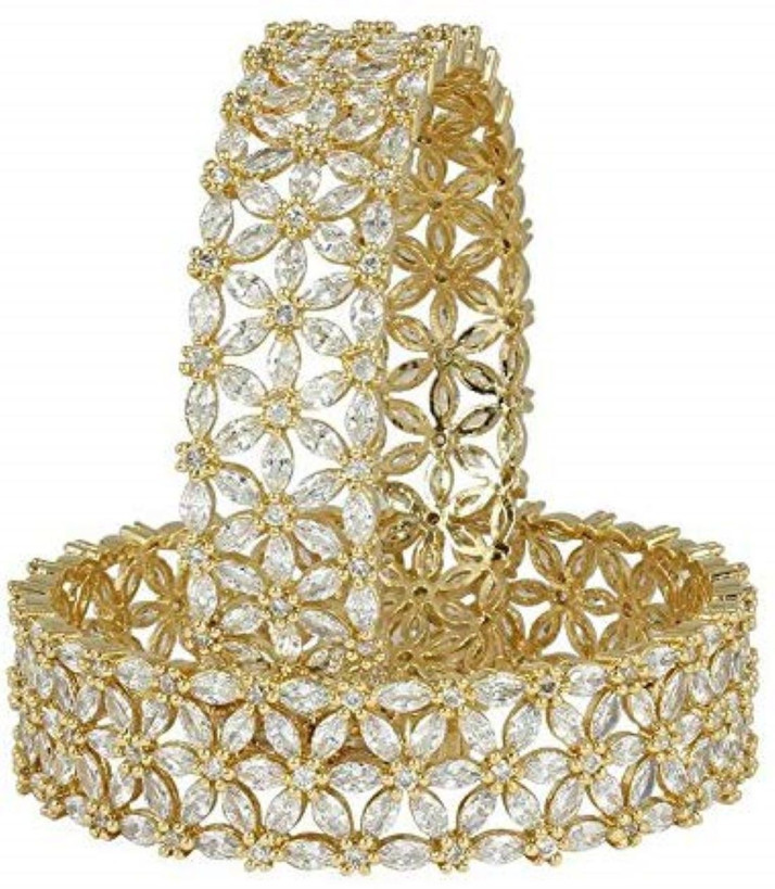 white stone bangles set