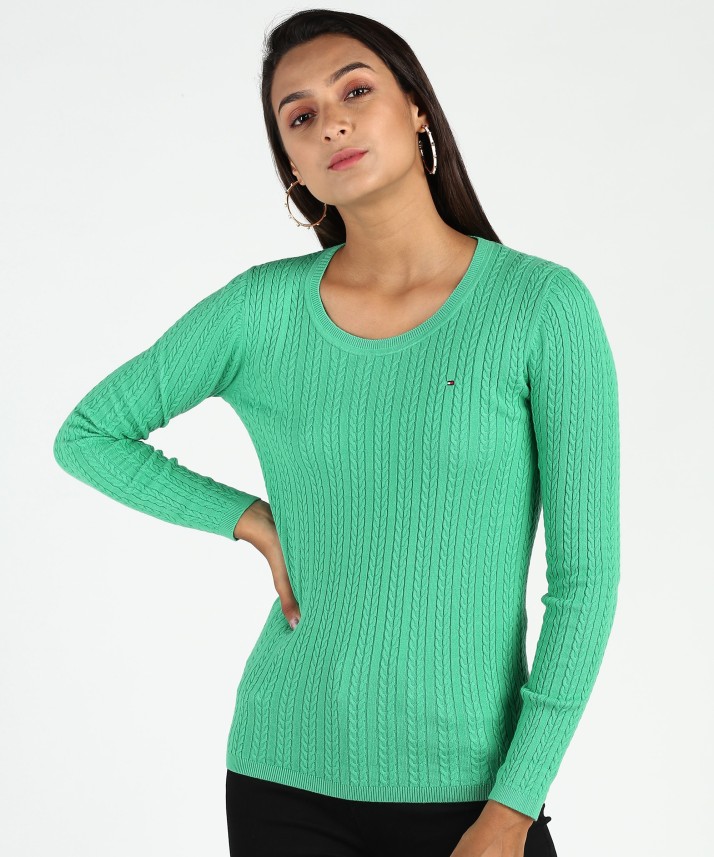 tommy hilfiger green jumper womens