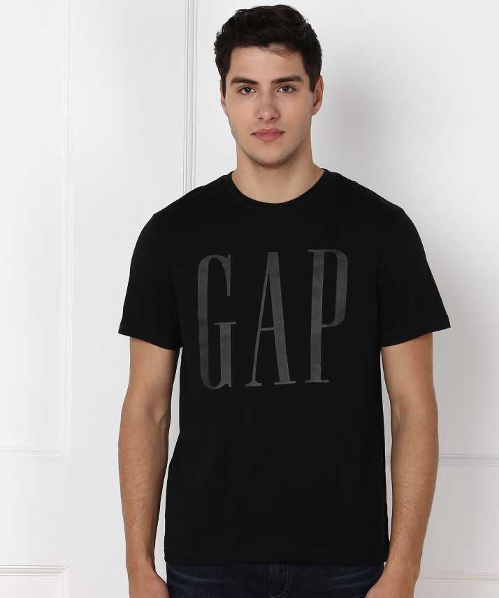 Gap Printed Men Round Neck Black T Shirt Buy Gap Printed Men