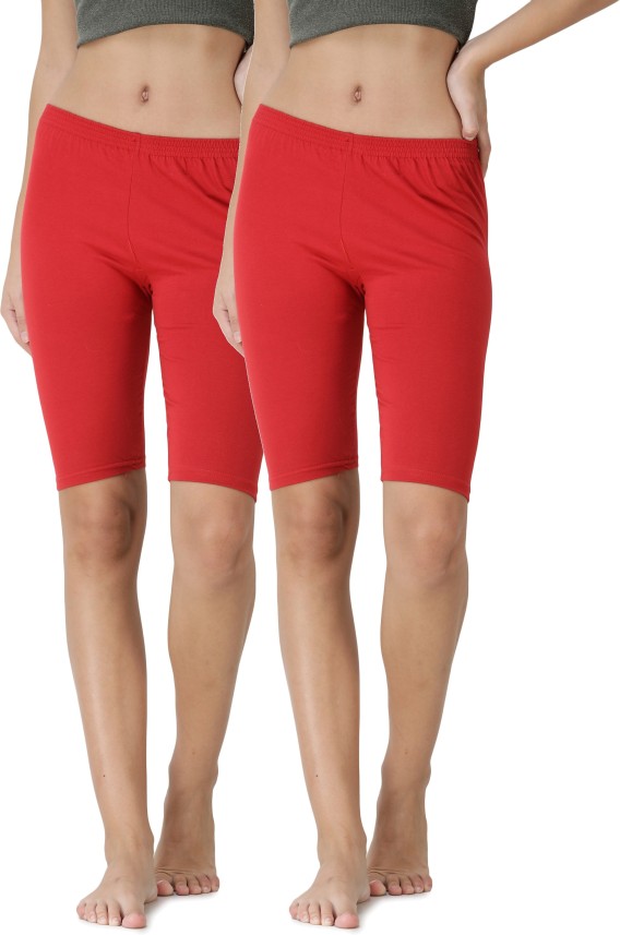 red cycling shorts