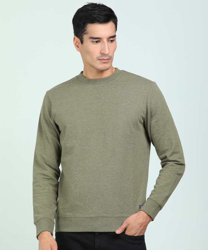 wrangler full sleeve solid men's sweatshirt