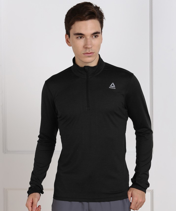 reebok full sleeve solid men sweatshirt