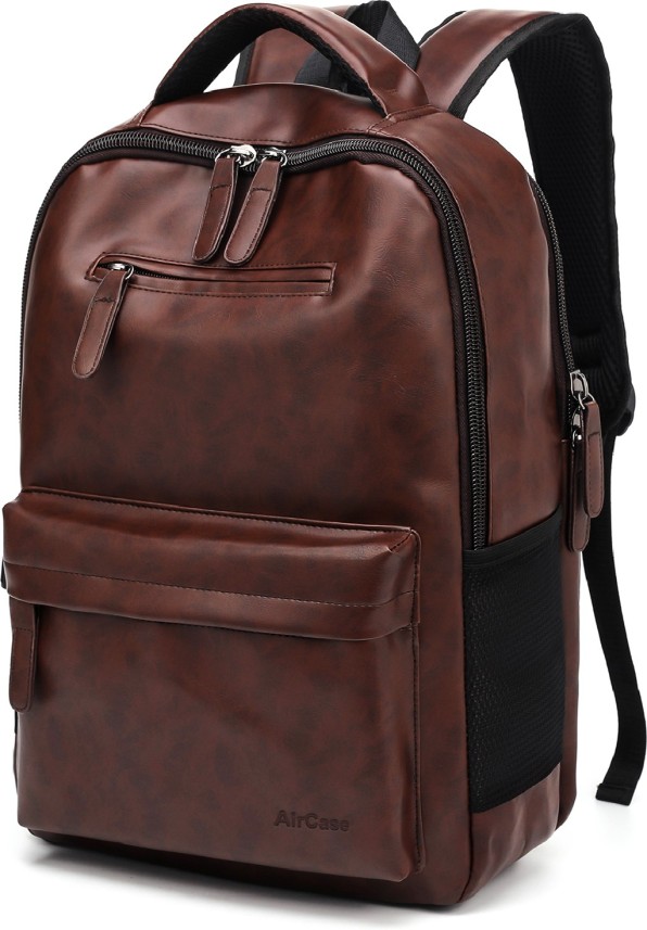 vegan leather backpack laptop