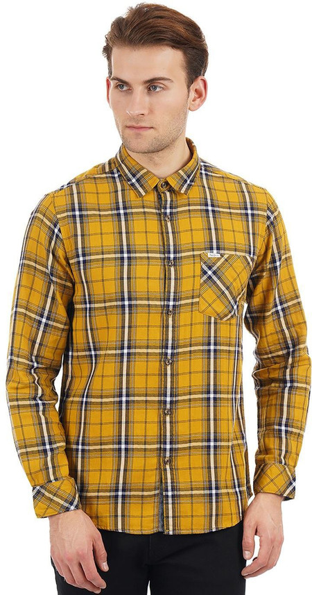 Pepe Jeans Men Checkered Casual Yellow 