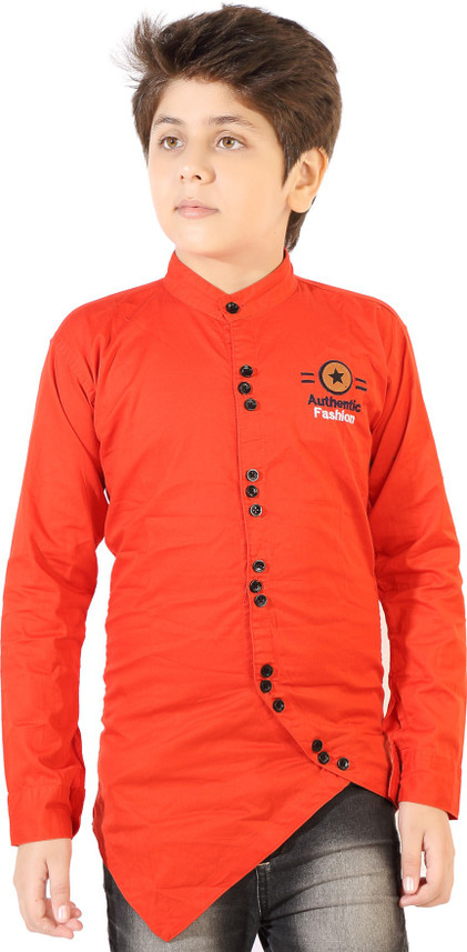 AD \u0026 AV Boys Solid Trail Cut Kurta 