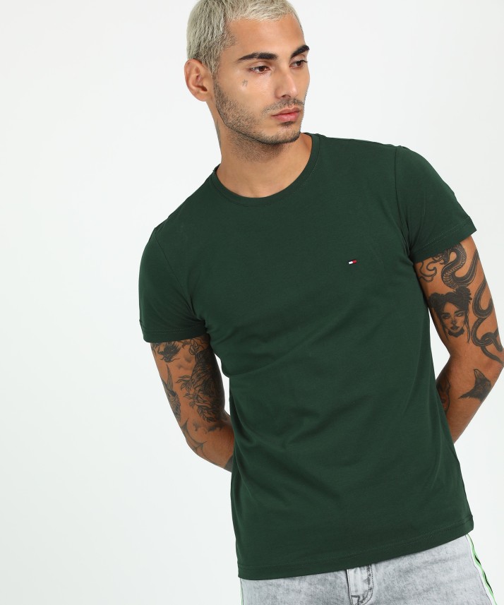 tommy hilfiger dark green shirt
