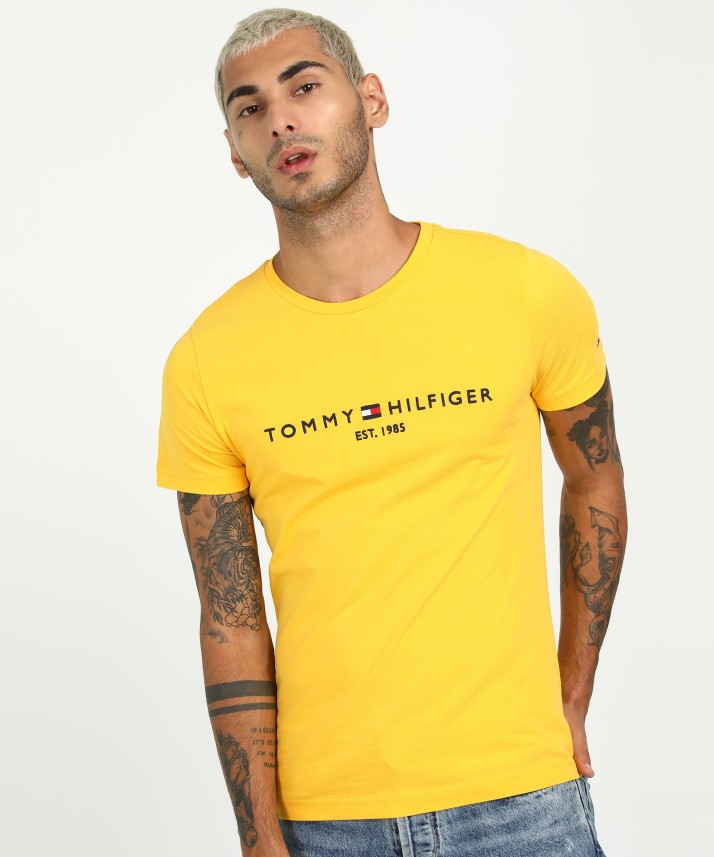 mens yellow tommy hilfiger t shirt
