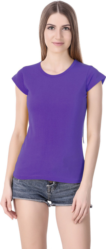 purple round neck t shirt