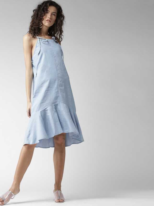 Forever 21 Women A Line Light Blue Dress Buy Forever 21 Women A Line Light Blue Dress Online At Best Prices In India Flipkart Com