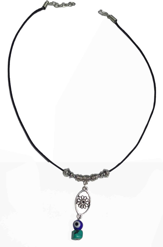 Long Black Thread Chain With Pendant 