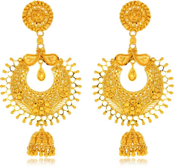 Senco Gold 22k Precious Earring Yellow Gold 22kt Chandbali Earring Price In India Buy Senco Gold 22k Precious Earring Yellow Gold 22kt Chandbali Earring Online At Flipkart Com