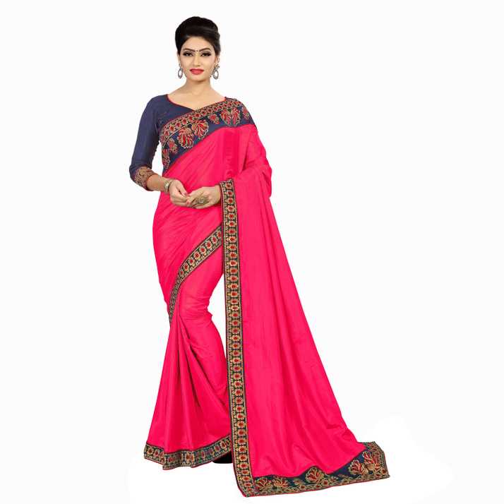 Buy Misily Self Design Fashion Silk Blend Pink Sarees Online Best Price In India Flipkart Com