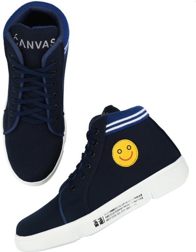 dark blue canvas shoes