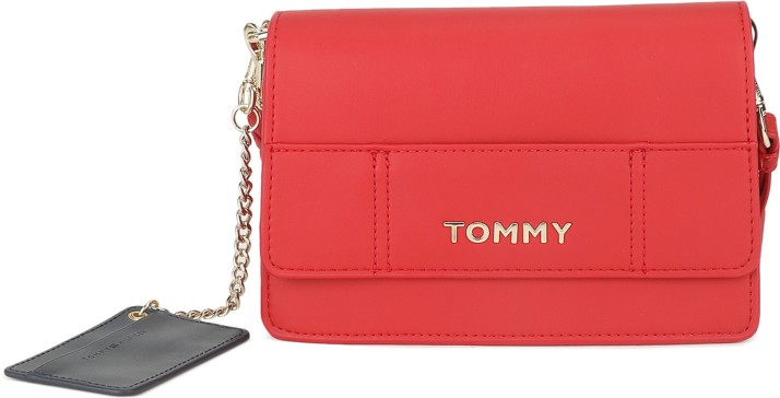 tommy hilfiger red sling bag