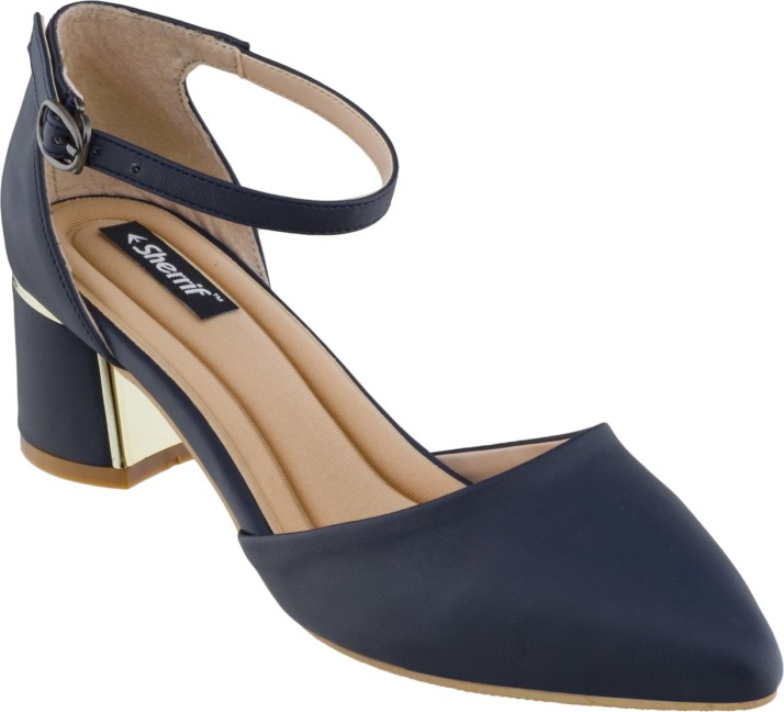 navy heeled shoes