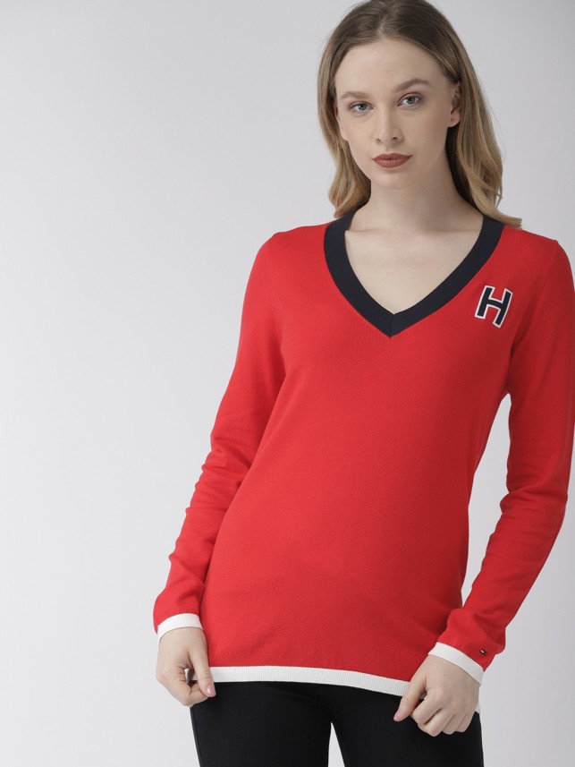 tommy hilfiger women's red sweater