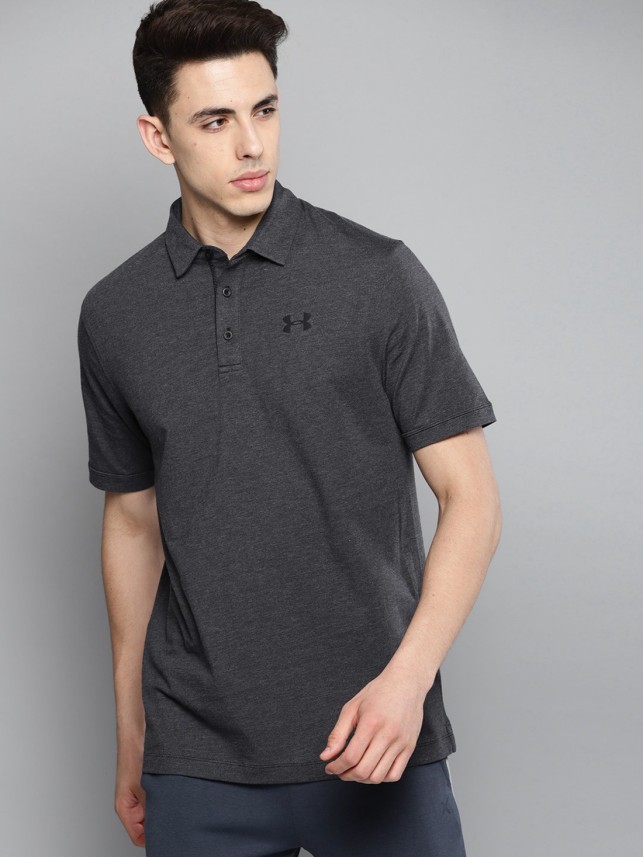 UNDER ARMOUR Solid Men Polo Neck Grey T 