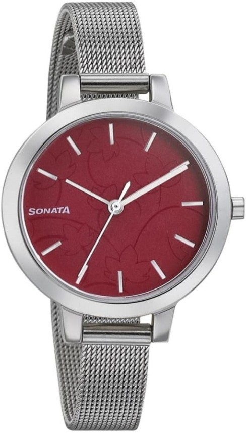 sonata silver watch