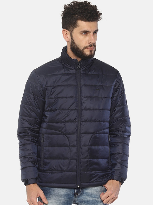 denim puff shoulder jacket