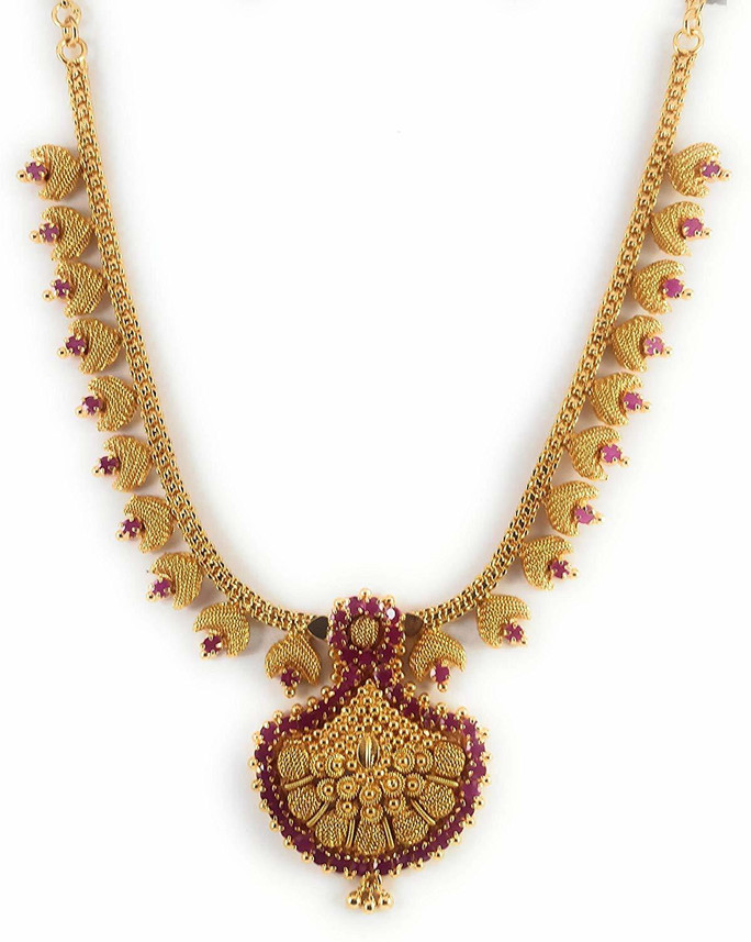 AFJ SHORT NECKLACE Ruby Gold-plated 